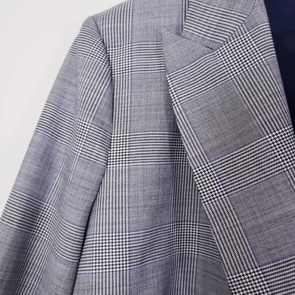 J. Crew Glen Plaid Wool Ruffle Double Breasted Blazer Jacket - Picture 11 of 13